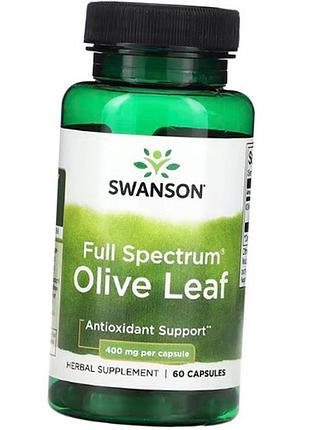 Экстракт листьев оливы, full spectrum olive leaf 400, swanson 60капс (71280121)