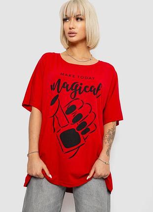 Жіноча футболка з принтом, колір червоний