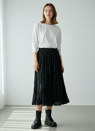 Today черная длинная юбка из жатой ткани