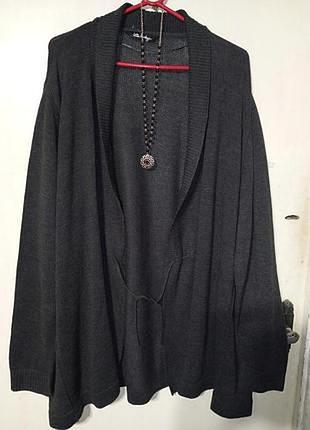 Элегантный трикотажной вязки бохо кардиган-кофта мега батал ulla popken ничевинка