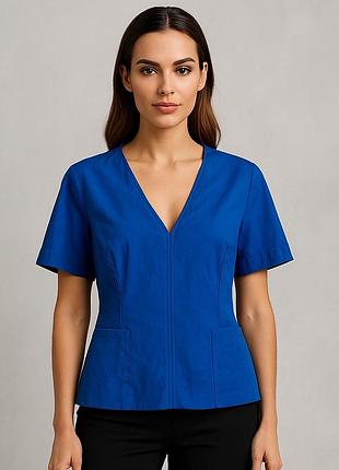 Яскраво-синій топ baum und pferdgarten зі змійкою на спині / блуза s-m