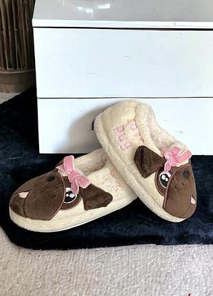 Теплі капці песики для дівчинки