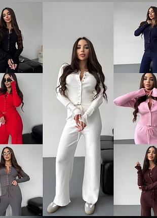 Трикотажний костюм з віскози на кнопках відмінної якості туреччина