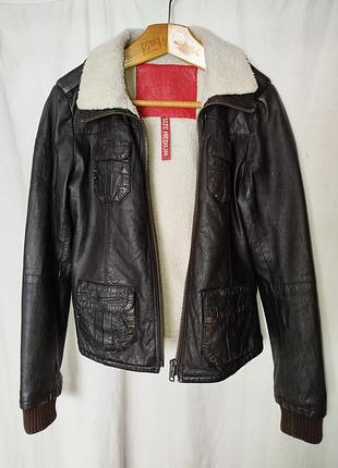 Куртка кожаная женская superdry р. м.