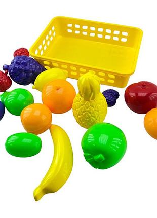 Ігровий кошик з фруктами бамсик пластиковий 010/13_yellow