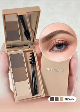 Палетка для брів sheglam puff brow palette — brown (5941)