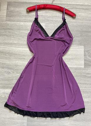 Нічна сорочка тканина масло стрейч з мереживом домашня зручна класична