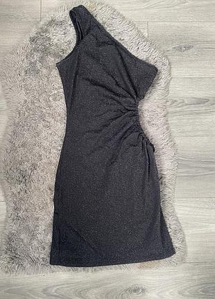 Міні сукня з блискітками на одну сторону