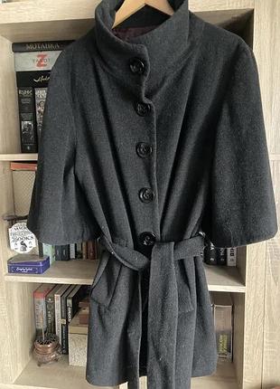 Стильне пальто oversize, мокрий асфальт, рукав 3/4