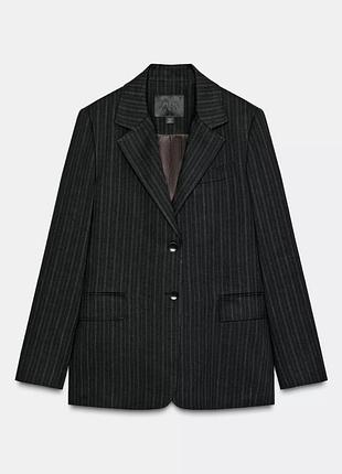 Лімітована колекція! лляний блейзер/піджак/жакет в смужку від іспанського бренду zara.