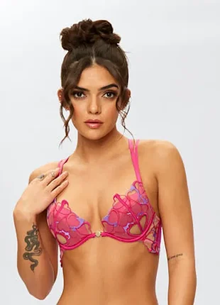 Ann summers бюстгальтер love heart з перехресною спиною застібкою спереду рожевий 70 d