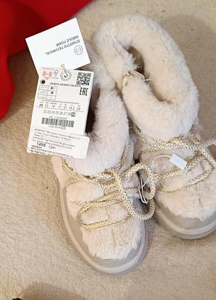 Новые зимние ботинки zara 29 размер на девочку