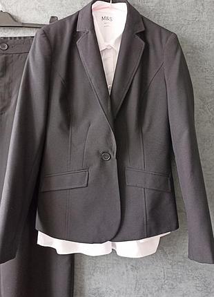 Классический базовый черный жакет пиджак р 12