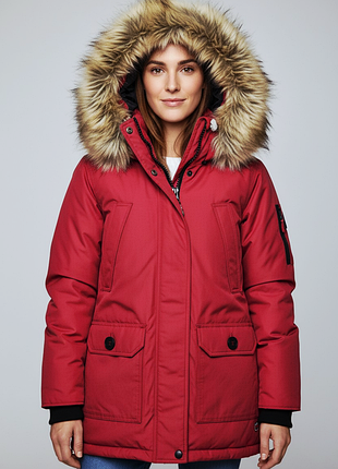Красная парка пуховик jack1t m