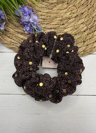 Резинка для волос объемная текстильная универсальная для хвоста и пучка диаметр 10 см (зак1672)