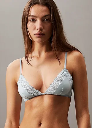 Женский треугольный бюстгальтер calvin klein мягкое эластичное кружево размер s