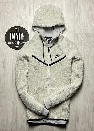 Мужская кофта, зип худи nike tech fleece sherpa, размер по факту s