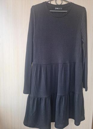 Сукня жіноча fbsister, розмір l,чорна,коротка,з довгими рукавами