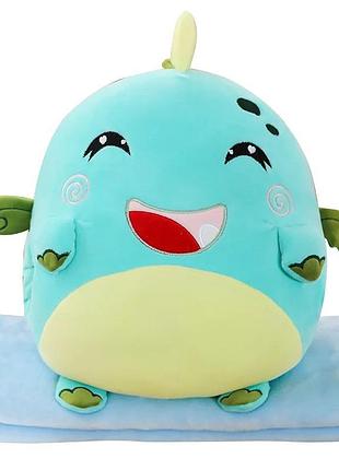 М'який дракоша : плед + подушка + іграшка