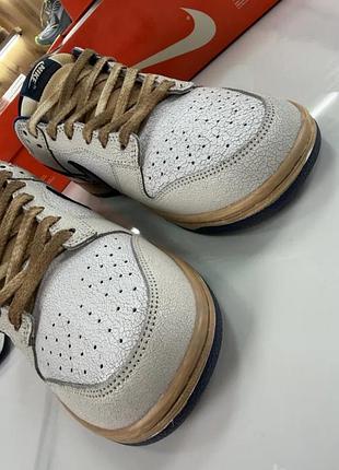 Кросівки nike dunk low x stranger things «phantom» white / navy blue 3