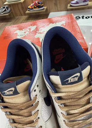 Кросівки nike dunk low x stranger things «phantom» white / navy blue 4