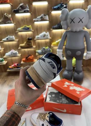 Кросівки nike dunk low x stranger things «phantom» white / navy blue 5
