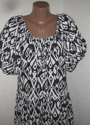 Черно-белое хлопковое платье peacocks индия размер 18