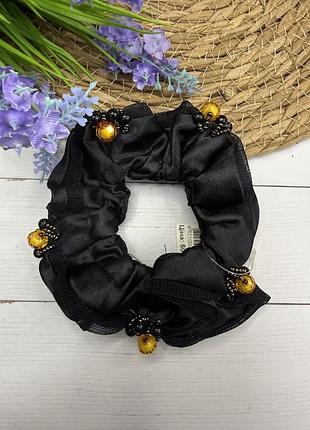 Резинка для волос атласная объемная мягкая для хвоста и пучка диаметр 12 см (зак1674.6)