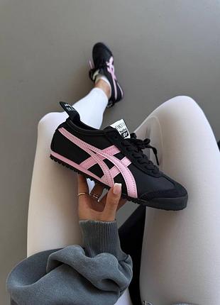 Asics onitsuka tiger x patou black pink satin