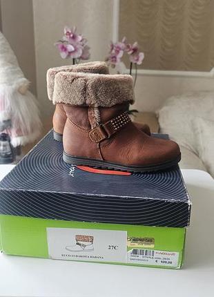 Шкіряні чобітки unisa іспанія р. 27. нат. хутро! модель ugg. стан нових
