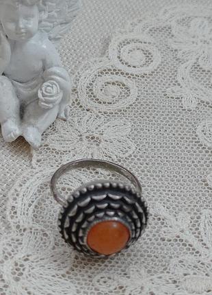 Кольцо серебро, балтийский янтарь