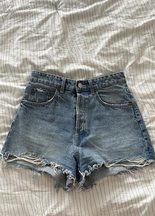 Шорты джинсовые zara высокая талия