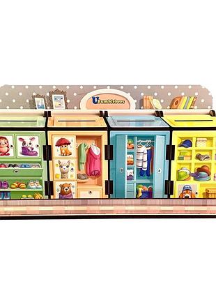 Дерев'яна настільна гра "шафи з одягом" ubumblebees (псд061) psd061 сортер-комодик