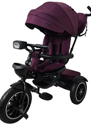 Детский трехколесный велосипед modena me 1193 purple, с родительской ручкой