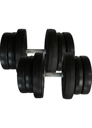 Гантелі складальні композитні в пластиковій оболонці rock pro-r 2 шт по 21,5 кг ne-pl-r-021-2