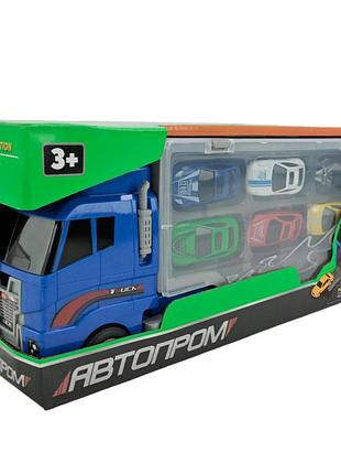 Дитячий трейлер з машинками ps006-1, 6 машинок