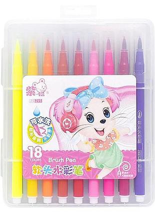 Дитячий набір фломастерів 215-18(pink) 18 кольорів