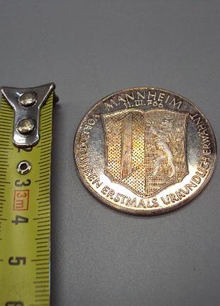 Медаль жетон mannheim герб metropoleder kurpfalz серебро 1000 проба (на гурте) вес 25,21 г №18939