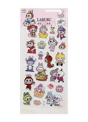 Детский набор наклеек "лабубу" yg0328(pink) микс, 10х22 см