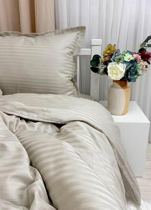 Кпб евро сатин страйп бежевый б/р