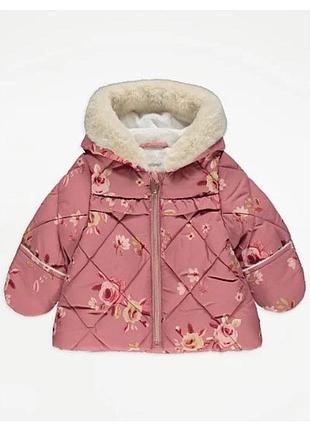 Теплая красивая куртка для девчонка 6_9_12 месяцев