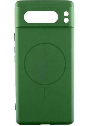 Чехол silicone cover lakshmi full camera (aa) with magnetic fit для google pixel 8 pro зеленый / dark green