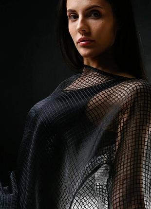 Чорна двошарова oversize сукня 4