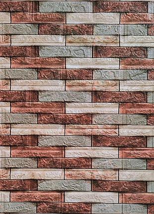 Декоративна 3d панель 700х770х3мм коричнева цегла піщаник (340) sw-00000531