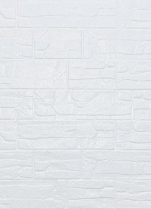 Самоклеящаяся декоративная 3d панель камень белый рваный кирпич 700х770х5мм (155) sw-00000484