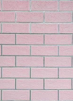 Панель стінова 700х700х5мм рожева цегла зі сріблом sw-00001501