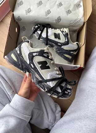 New balance 530 custom black beige silver