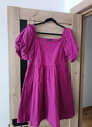 Платье мини с рукавами-буфами