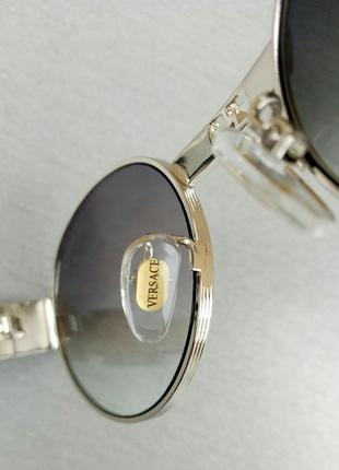 Очки в стиле versace унисекс серый металлик зеркальные8 фото