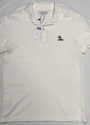 Lacoste regular fit футболка поло мужская белая размер 3 (s) cotton blend